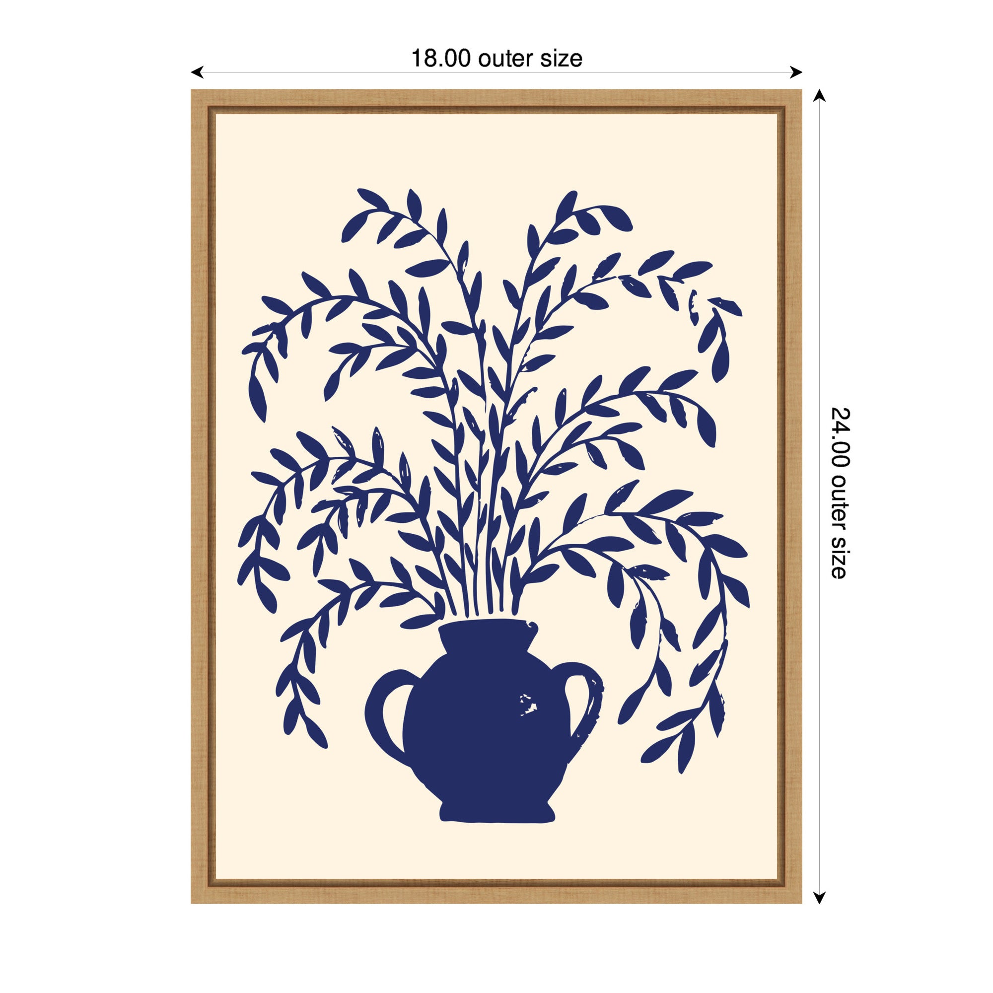 Blue Botanical Vase Aurelia 009 by Vicky Yorke Framed Canvas Wall Art Print