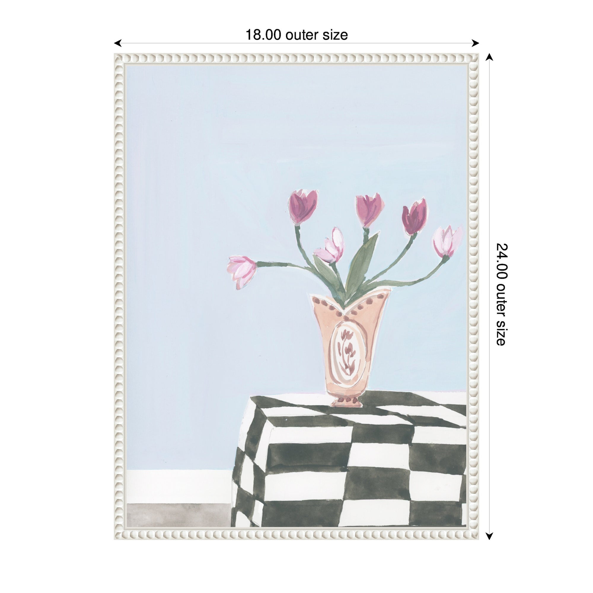 Painted Table by Teju Reval Framed Canvas Wall Art Print