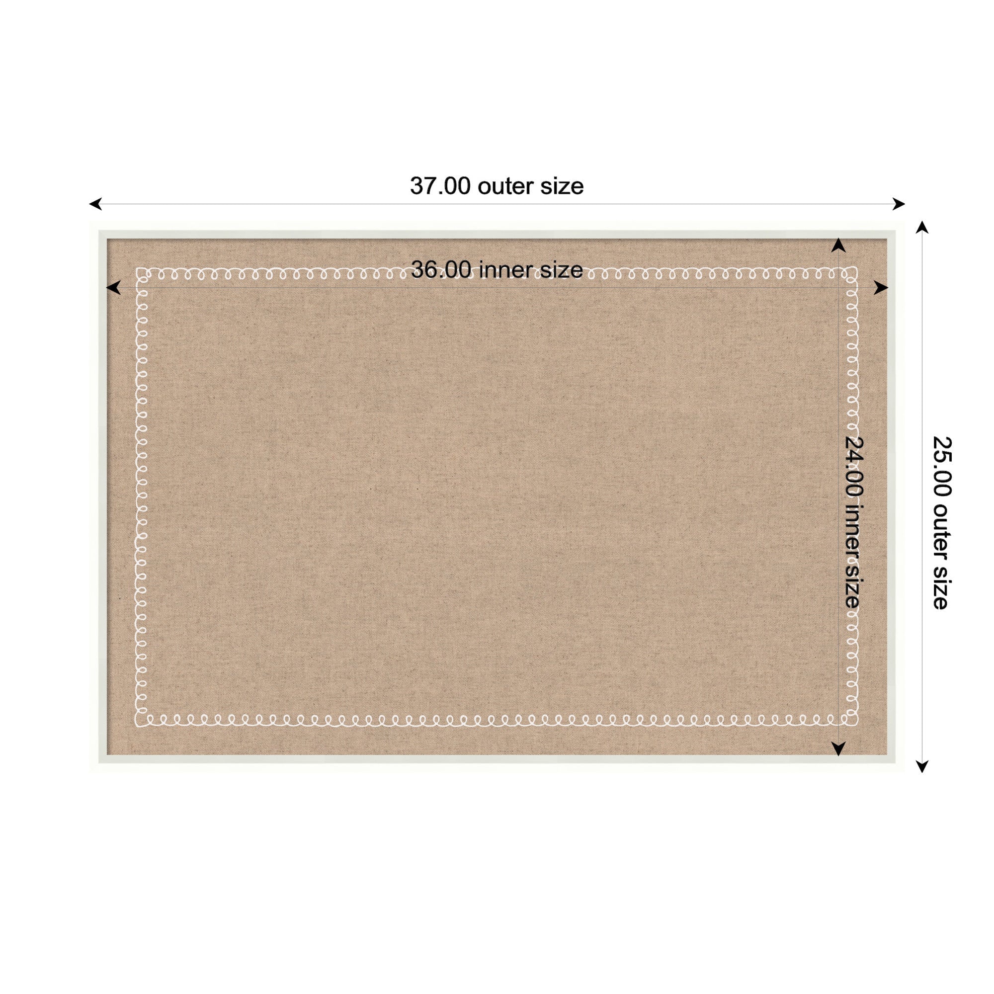 Pinboard White Scalloped Edge