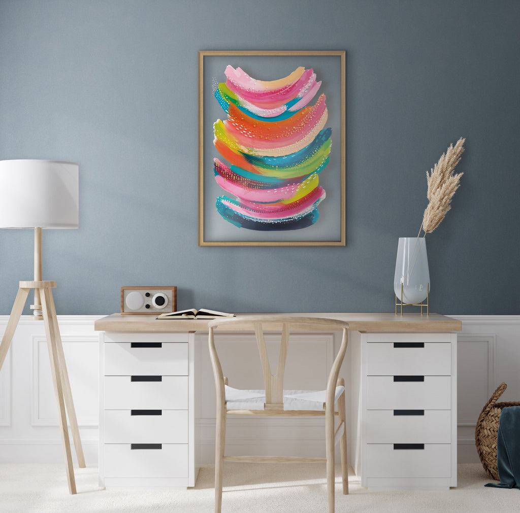 Blake Bright Abstract Framed Printed Art by Jessi Raulet of Ettavee