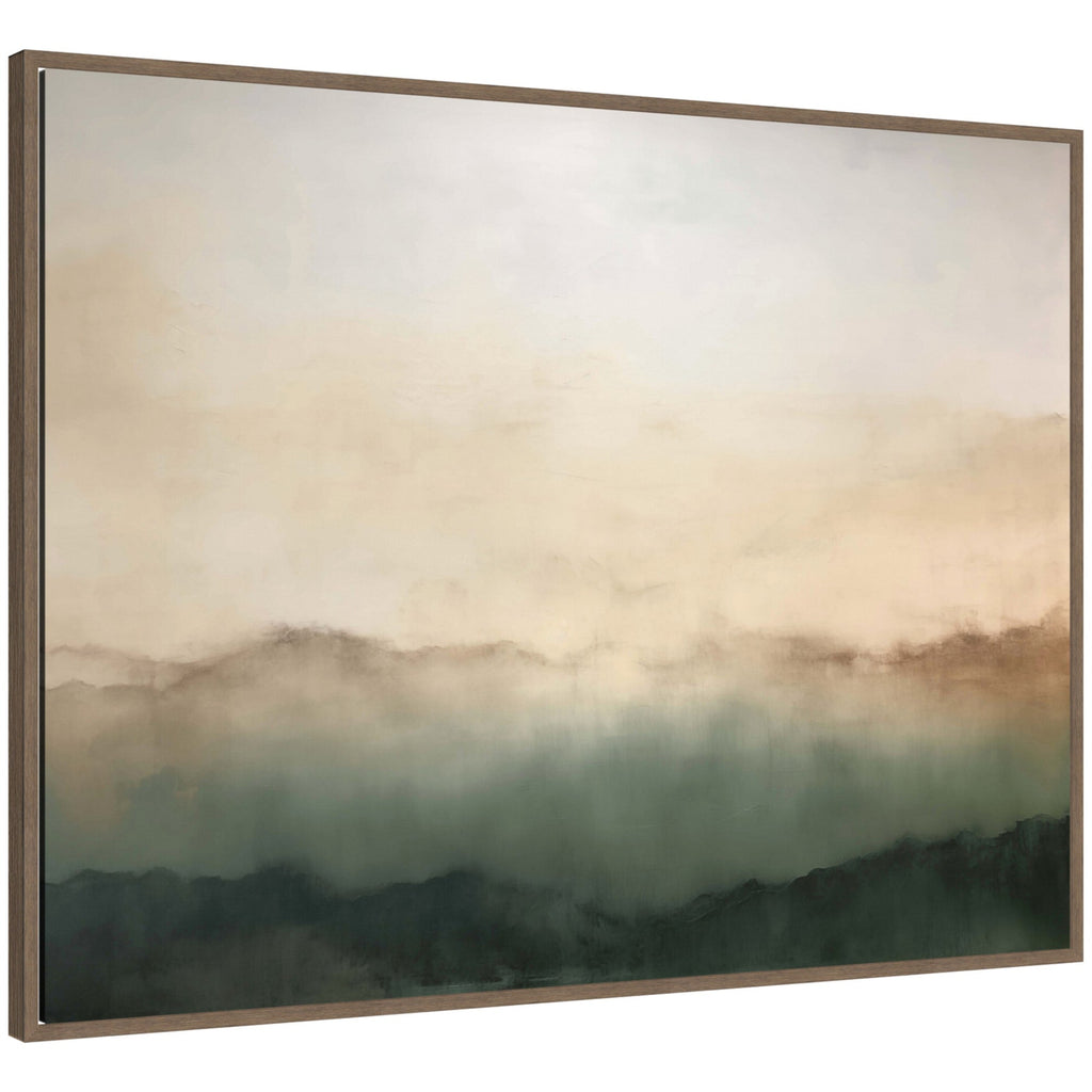 Sylvie Green Mountain Abstract I Horizontal Framed Canvas by Amy Lighthall