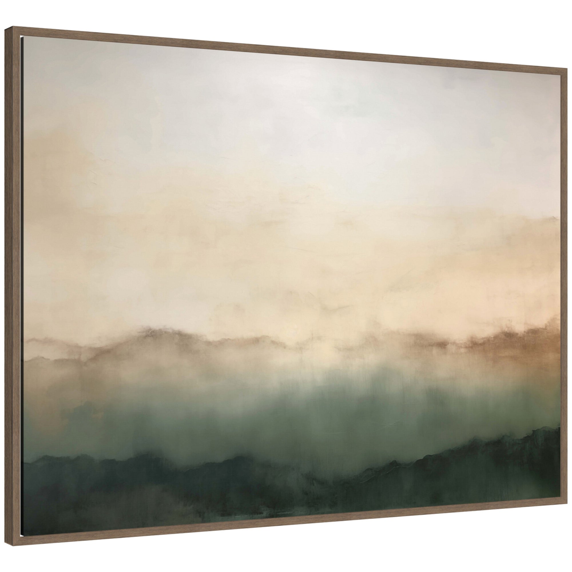 Sylvie Green Mountain Abstract I Horizontal Framed Canvas by Amy Lighthall