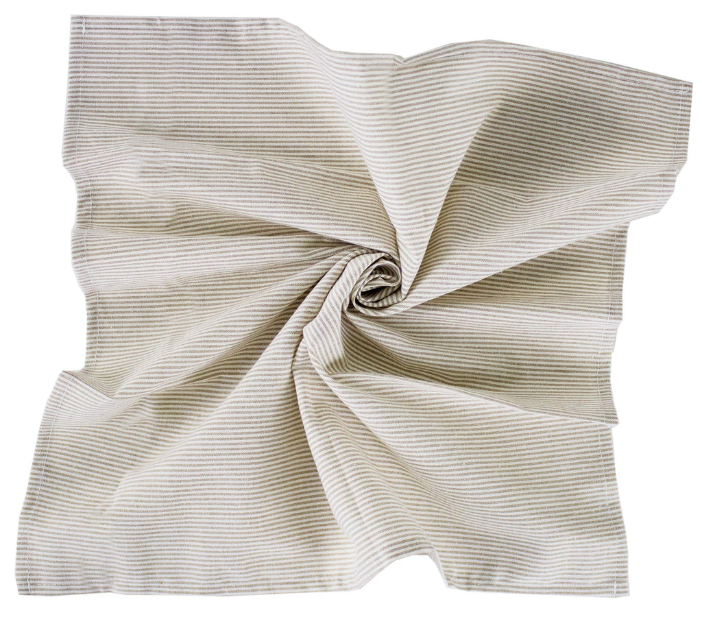 Fennco Styles Farmhouse Neutral Striped 100% Pure Cotton Tablecloth - Yellow Tablecloth for Everyday Use, Banquets, Family Gathering, Special Events and Home Décor