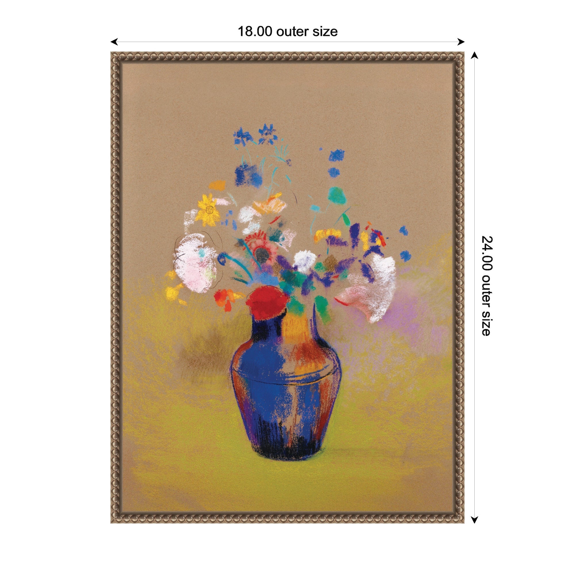 Fleurs Sur Fond Gris 1916 Odilon Redon by Nostalgia Prints Framed Canvas Wall Art Print