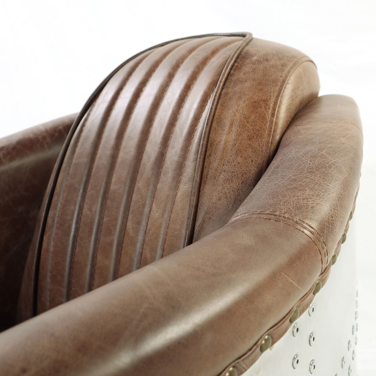 Brancaster Top-Grain Leather Accent Chair
