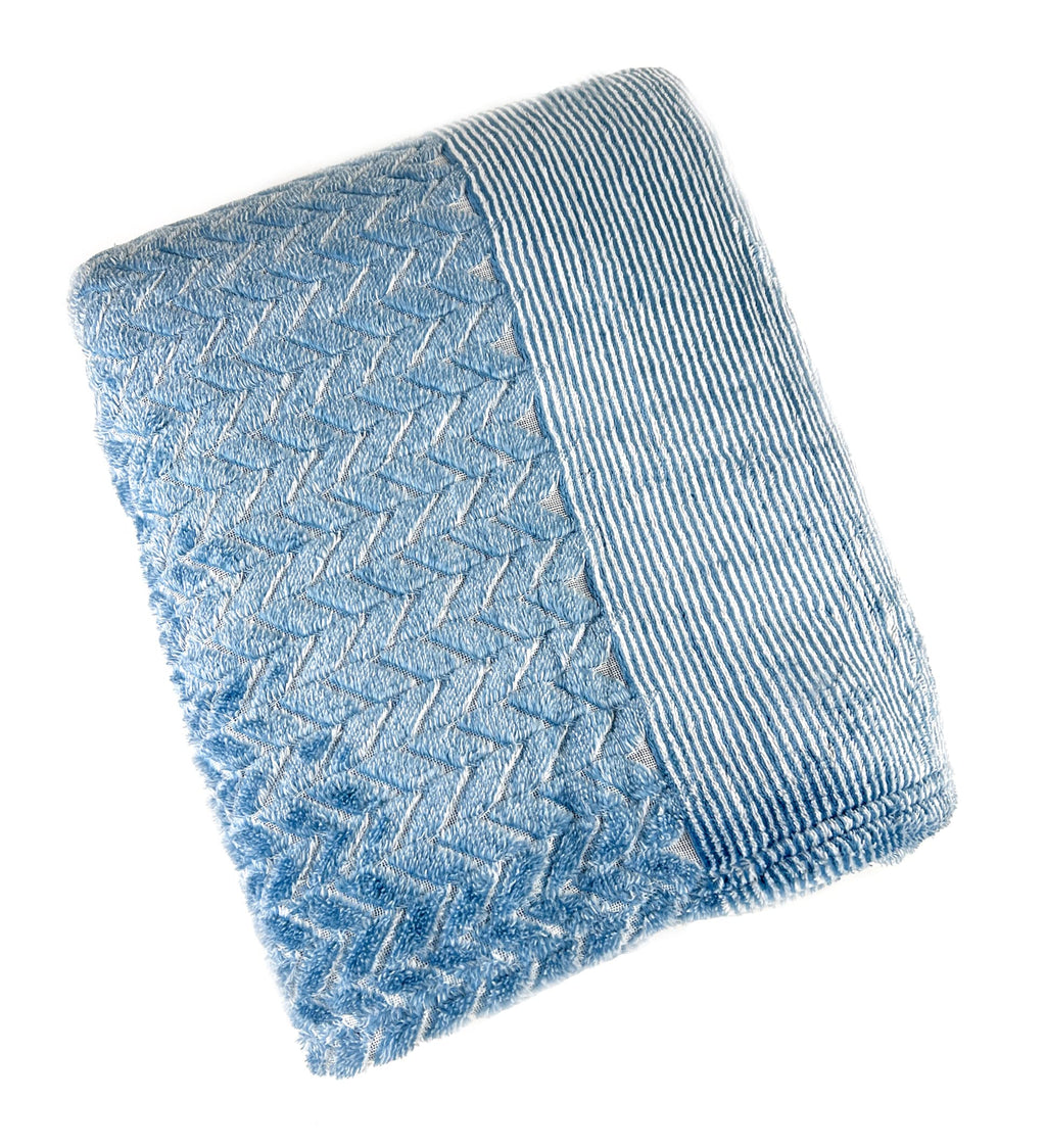 Fennco Styles Wheat Pattern Plush Extra Warm and Soft Throw Blanket 59" W x 79" L - Grey Flannel Fleece Large Blanket for Couch, Bedroom, Living Room Décor