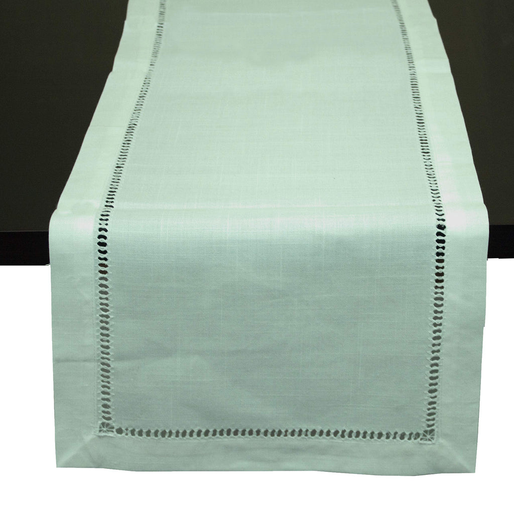 Fennco Styles Classic Solid Color Hemstitched Border Tablecloth for Dining Table, Dinner Parties, Wedding, Machine Washable,