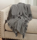 Fennco Styles Houndstooth Fringe Soft Throw Blanket - 50"x60"