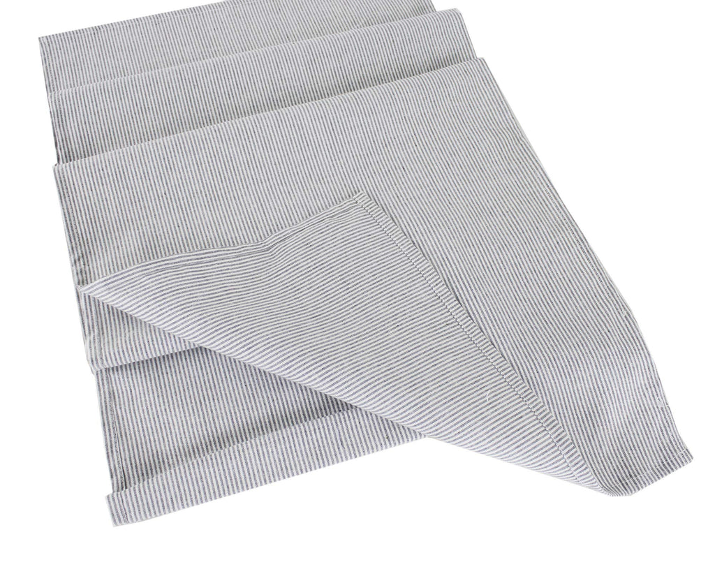 Fennco Styles Farmhouse Neutral Striped 100% Pure Cotton Tablecloth - Yellow Tablecloth for Everyday Use, Banquets, Family Gathering, Special Events and Home Décor