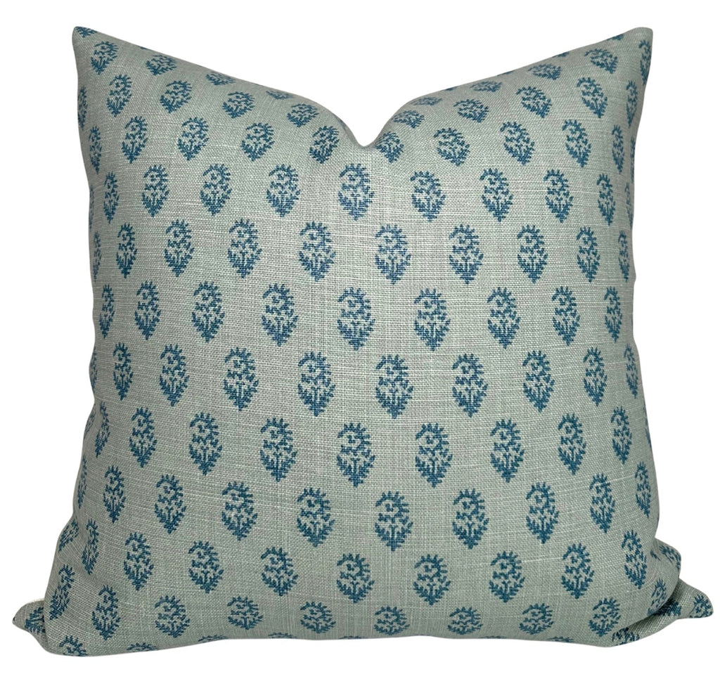 Rajmata Tonal Pillow Cover in Blue/Blue, Peter Dunham Textiles