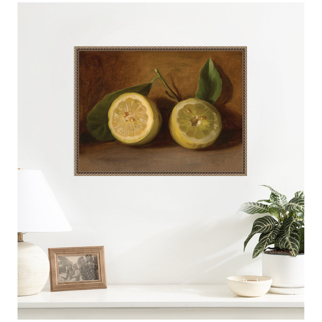 Lemons 1884 George Henry Hall by Nostalgia Prints Framed Canvas Wall Art Print