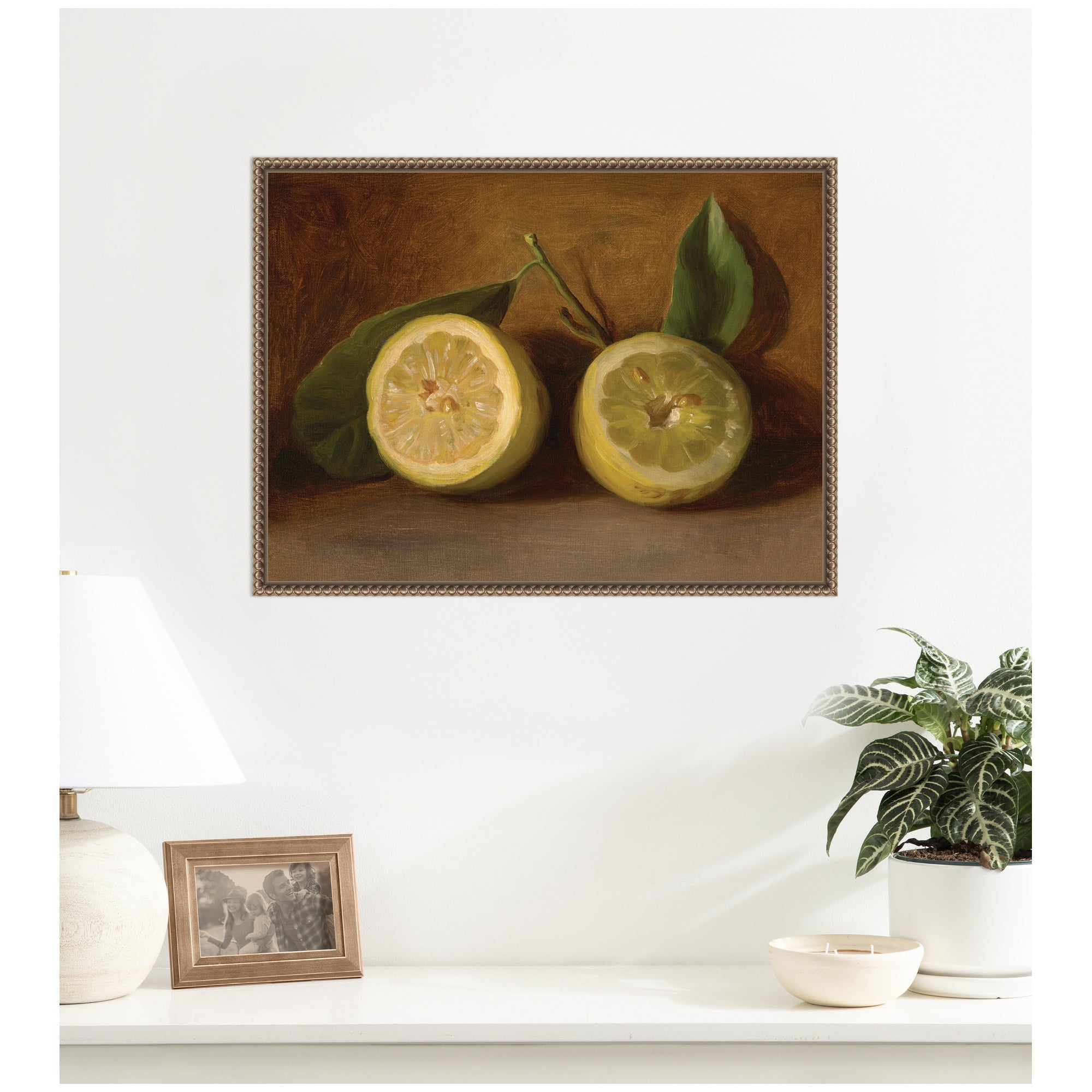 Lemons 1884 George Henry Hall by Nostalgia Prints Framed Canvas Wall Art Print