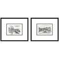 Vintage Postcard Florence & Venice 2 Piece Framed Wall Art Print Set by Teju Reval
