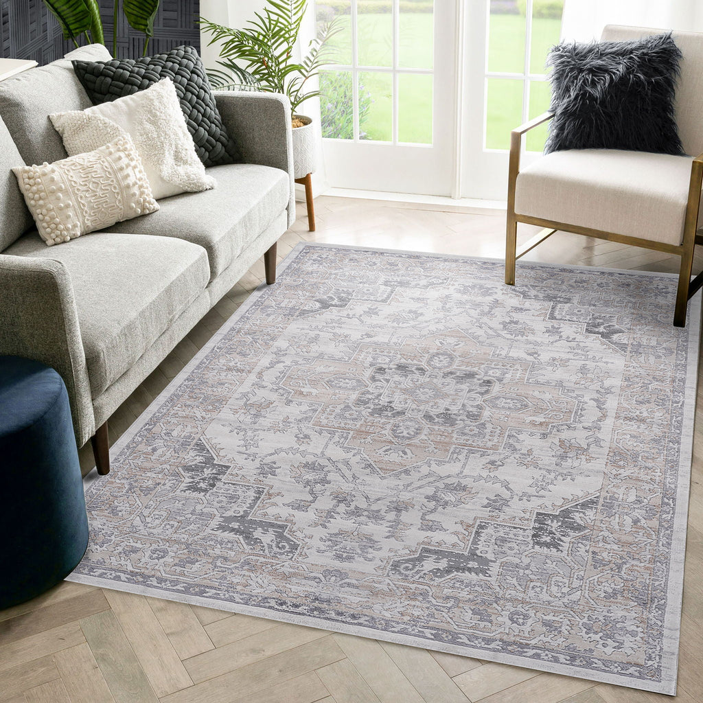 Marfi 8' x 10' Oriental Area Rug - Ivory/Beige