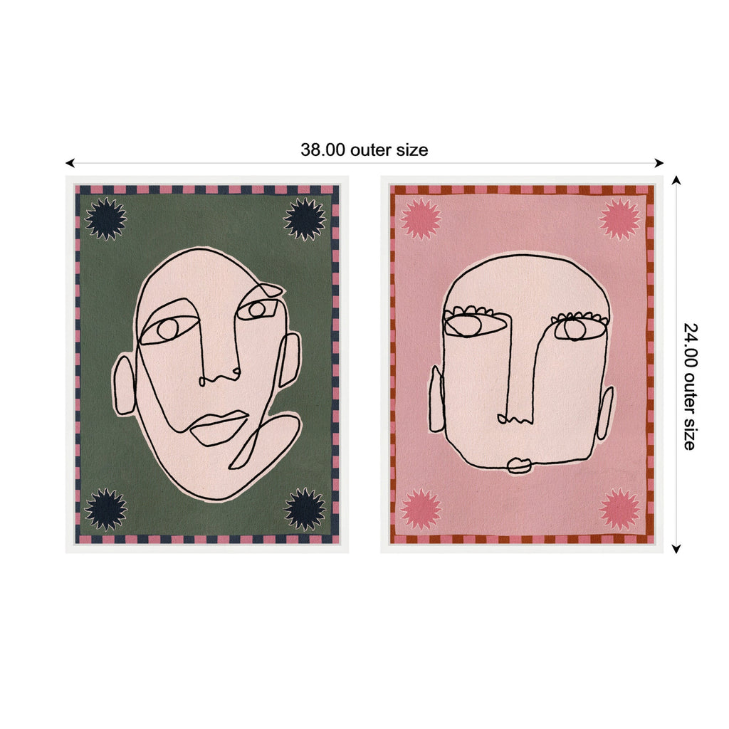 Sylvie Under the Sun 1 and 5 Framed Canvas Art Set by Shatha Al Dafai