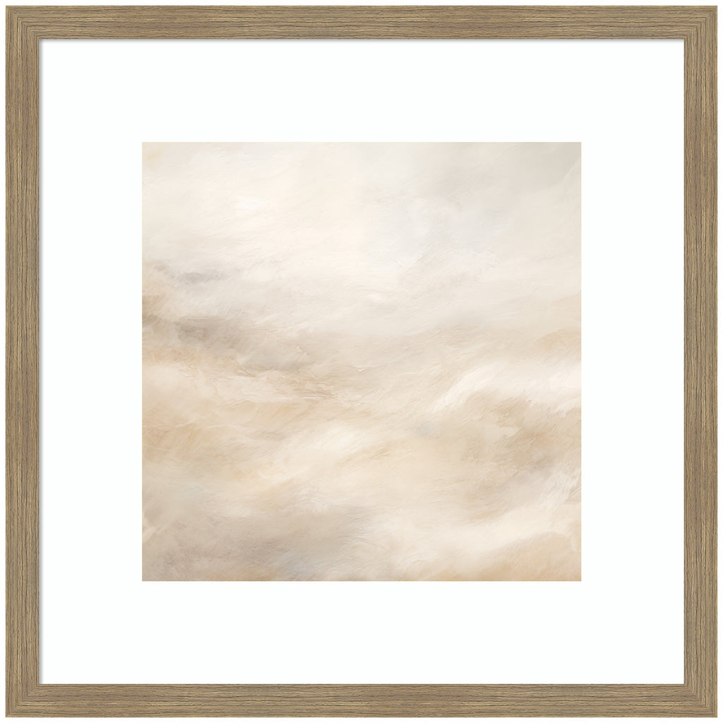 Tonal Abstract Textural White and Beige Light Natural Neutrals by The Creative Bunch Studio Framed Wall Art Print