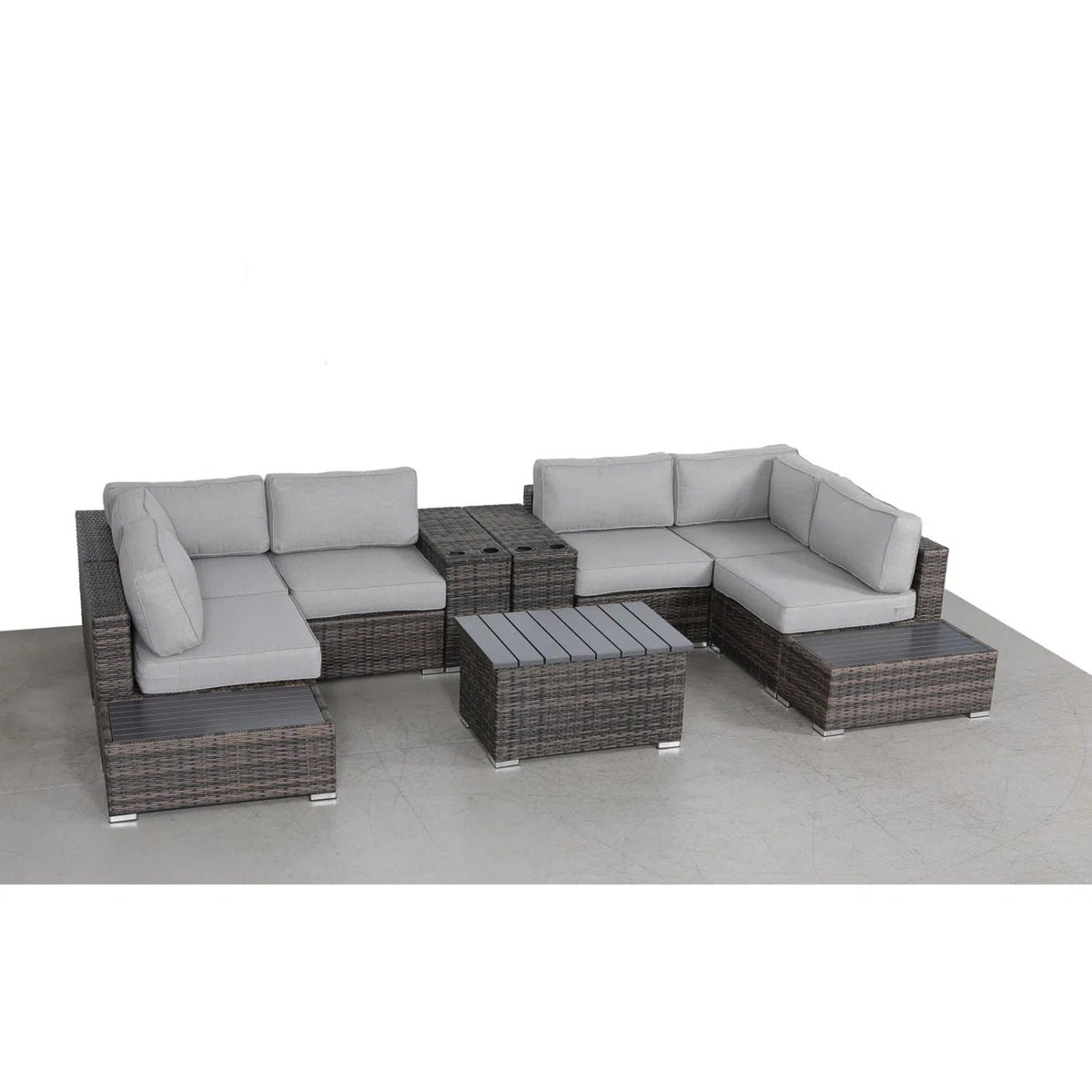 All-Weather Wicker Sectional Seating Group with Cushions