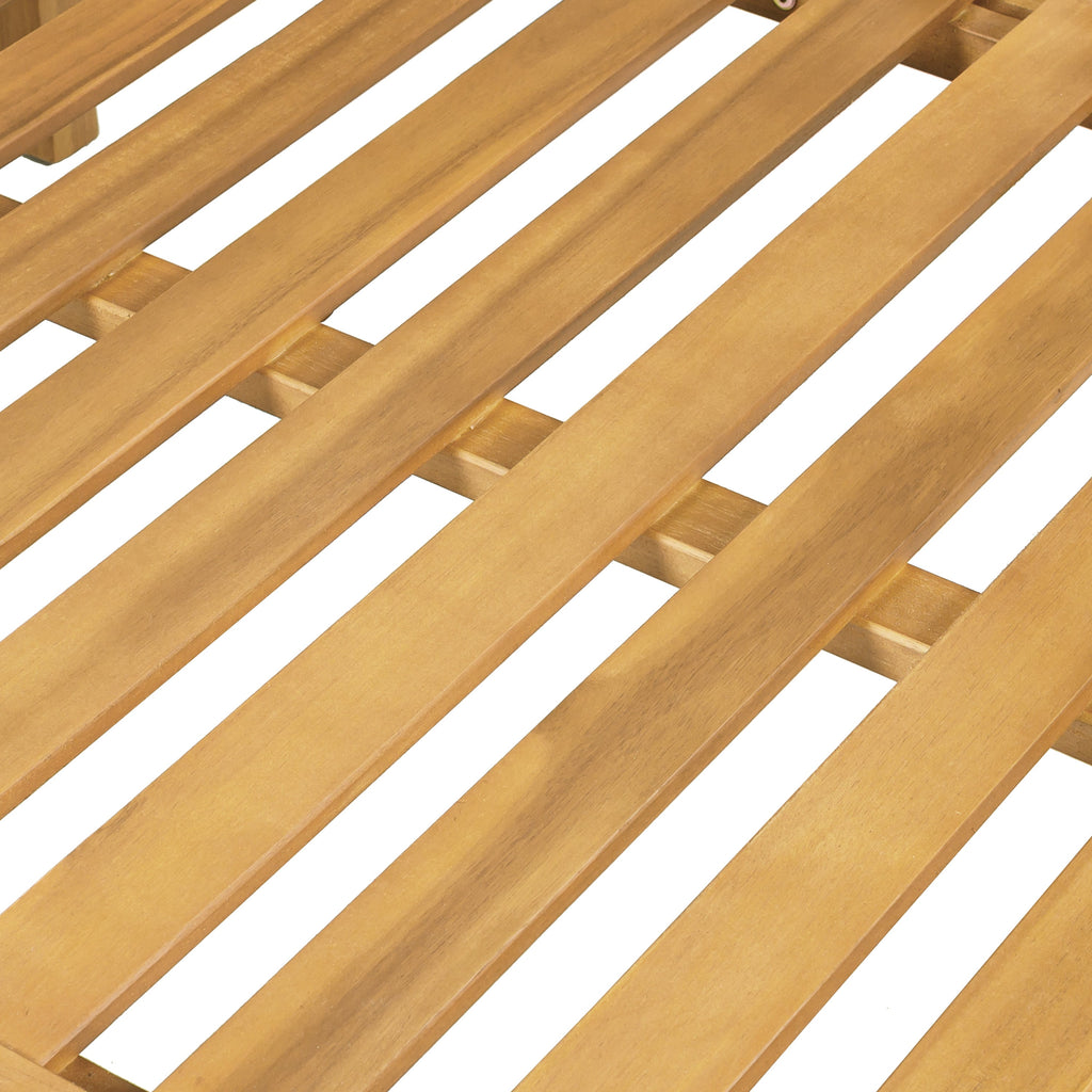 Three-Seater Outdoor Daybed - Acacia Wood Teak Finish Frame