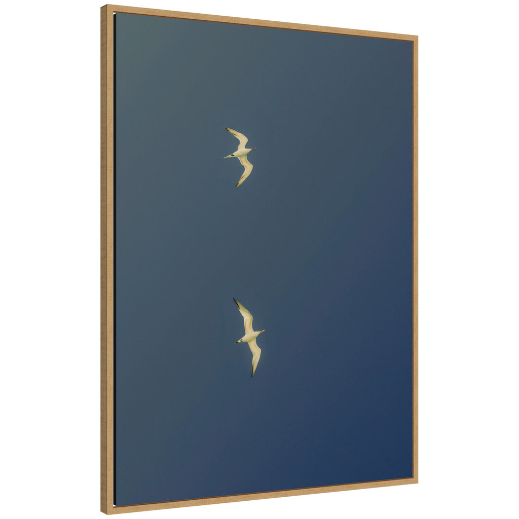 Fly Away Dark Blue by Alicia Bock Framed Canvas Wall Art Print