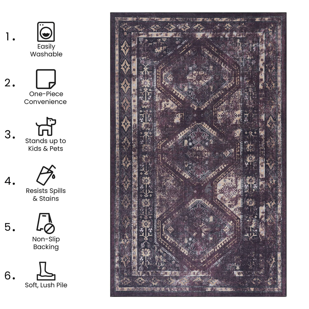 Maval Washable Area Rug
