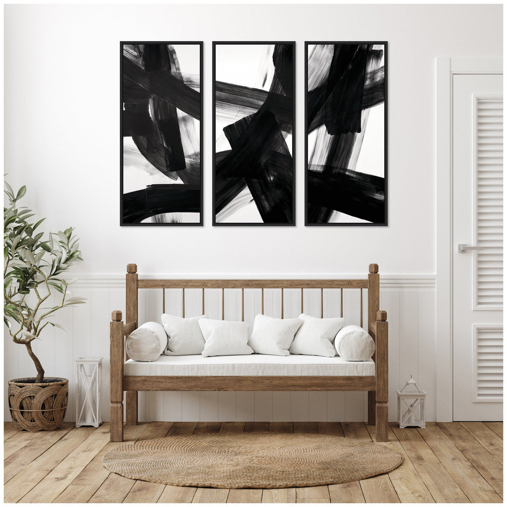 Black Mark No. 1, No. 2, & No. 3 3 Piece Framed Canvas Wall Art Set by Amy Lighthall