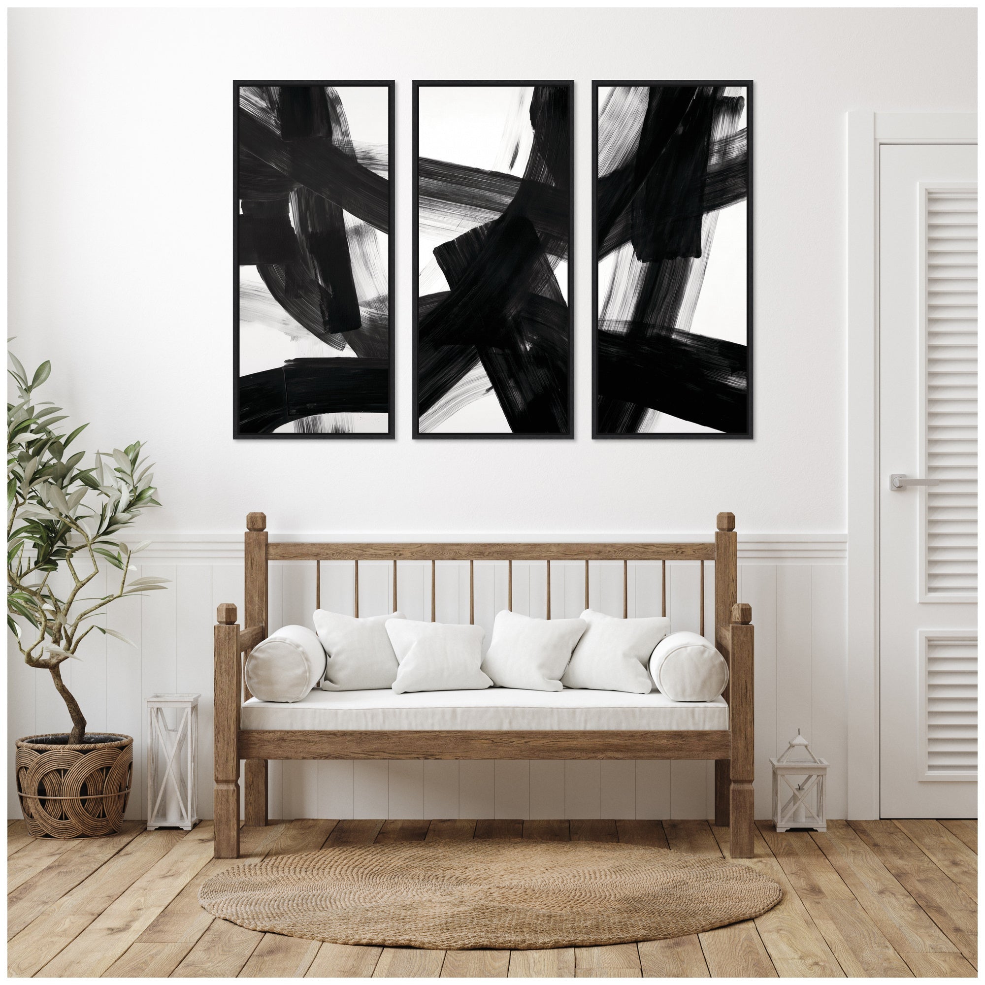 Black Mark No. 1, No. 2, & No. 3 3 Piece Framed Canvas Wall Art Set by Amy Lighthall
