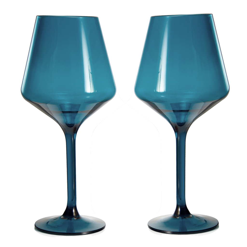 Saint Tropez Acrylic Stemmed Wine Glassware, Set of 2