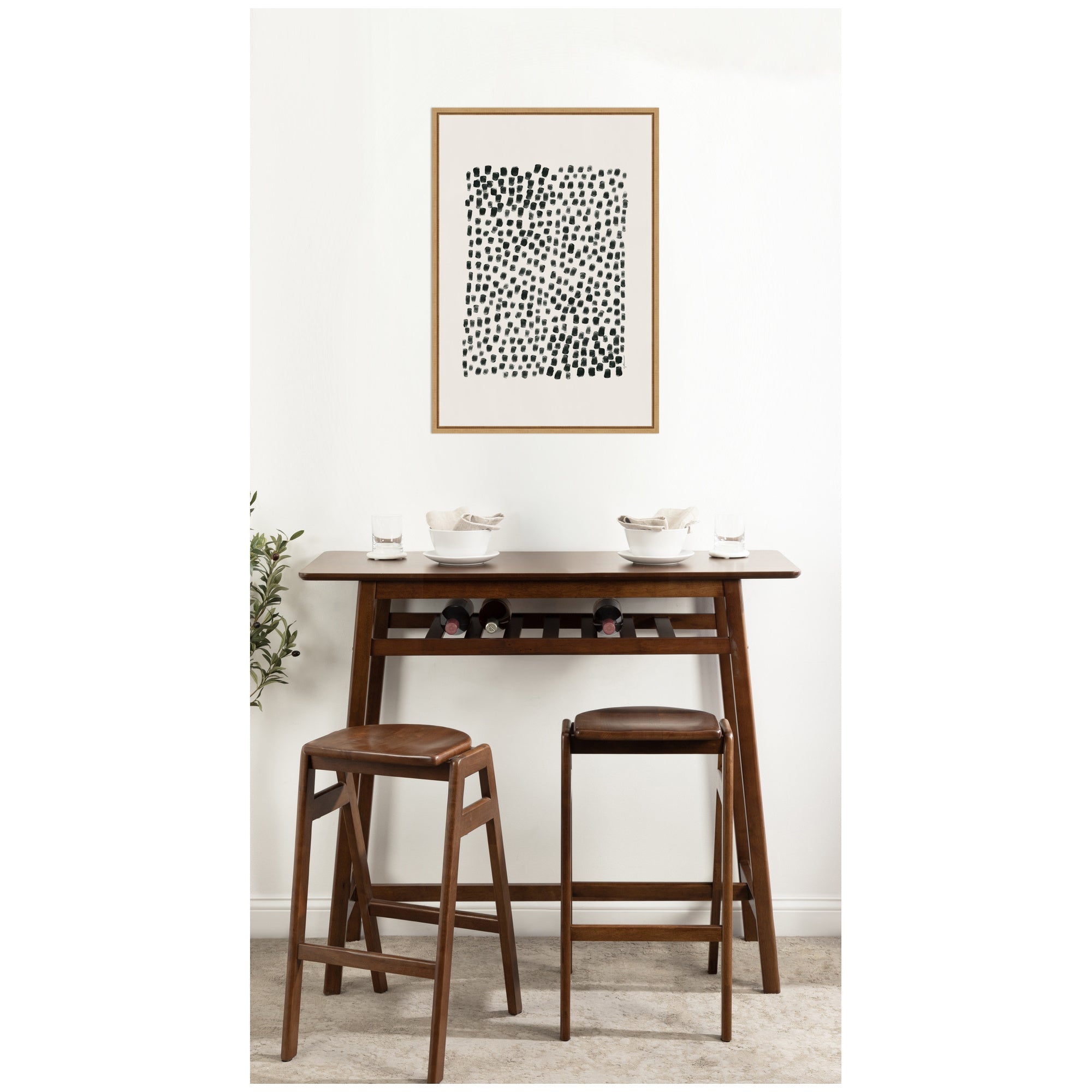 Abstract Black by Gabrielly Guedes Framed Canvas Wall Art Print