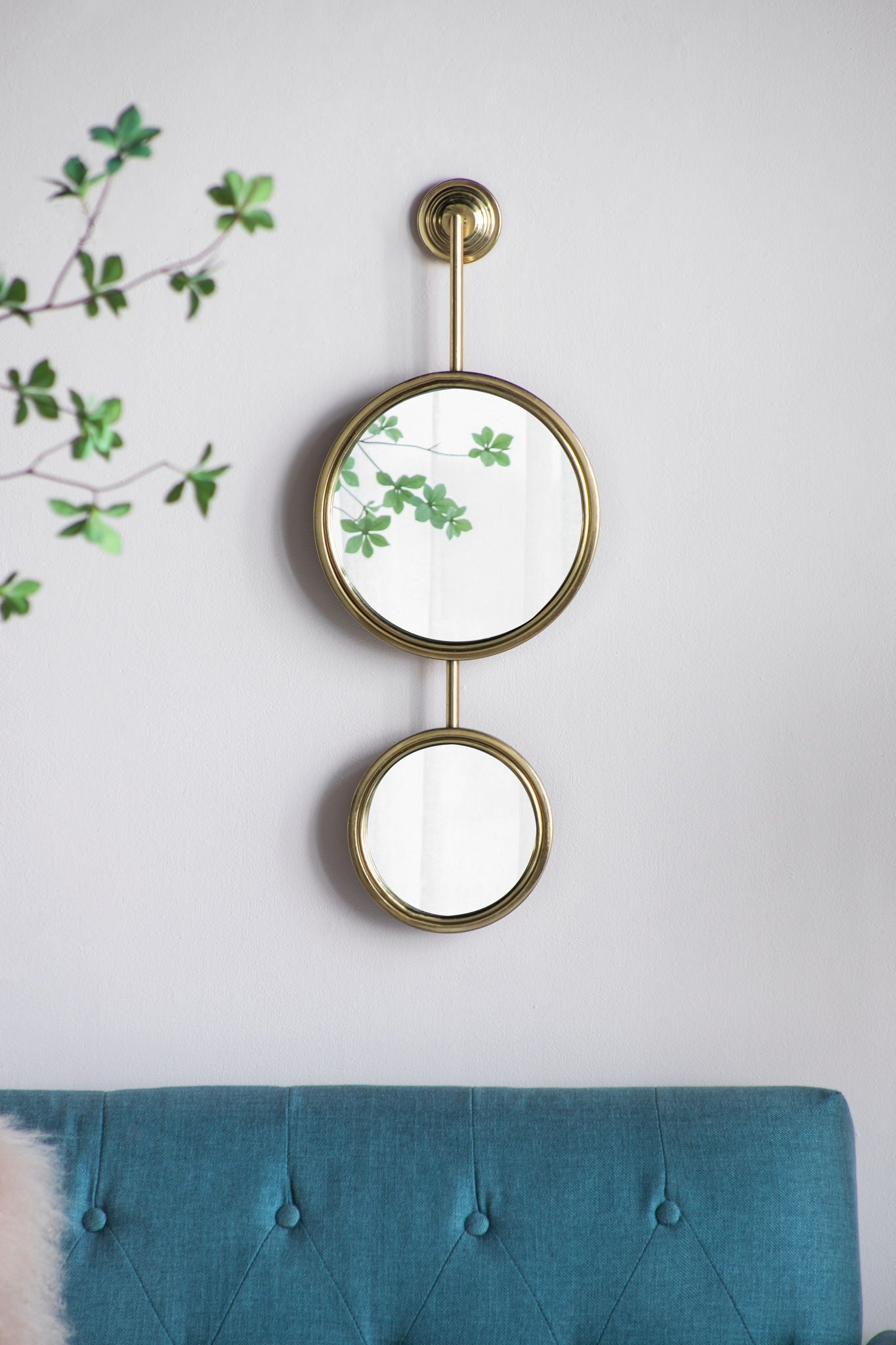 Gilt Double-Circle Wall Mirror