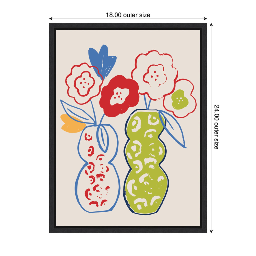 Live Boldly Flower Vases by Vicky Yorke Framed Canvas Wall Art Print