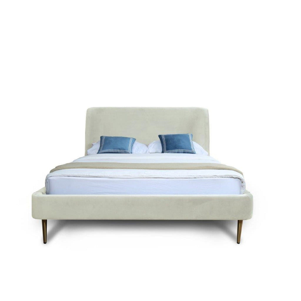 Heather - Upholstered Bed With Curved Headboard