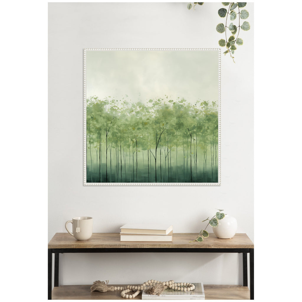 Abstract Green Trees by The Creative Bunch Studio Framed Canvas Wall Art Print