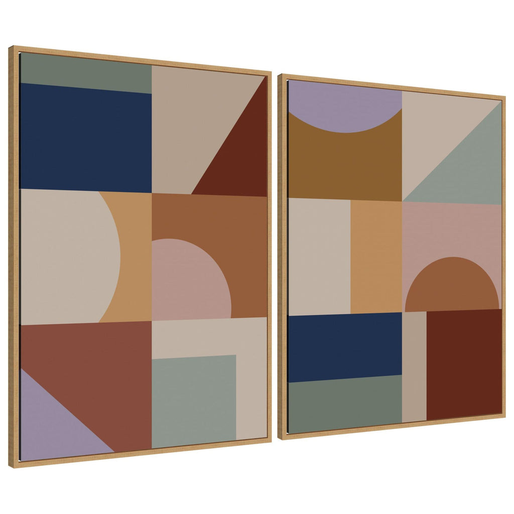 Modern Bohemian Pattern 2 Piece Framed Canvas Wall Art Set by The Creative Bunch Studio