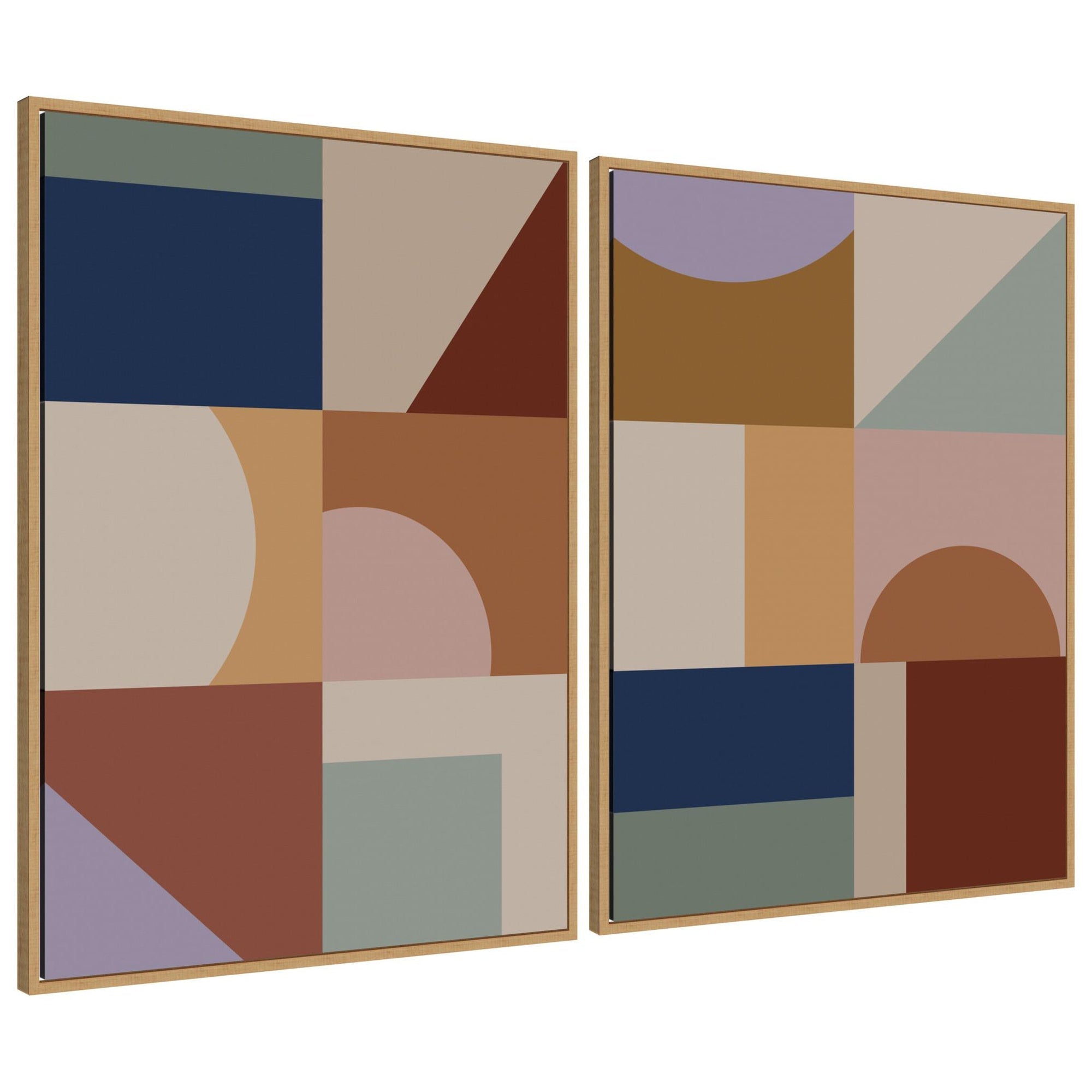 Modern Bohemian Pattern 2 Piece Framed Canvas Wall Art Set by The Creative Bunch Studio