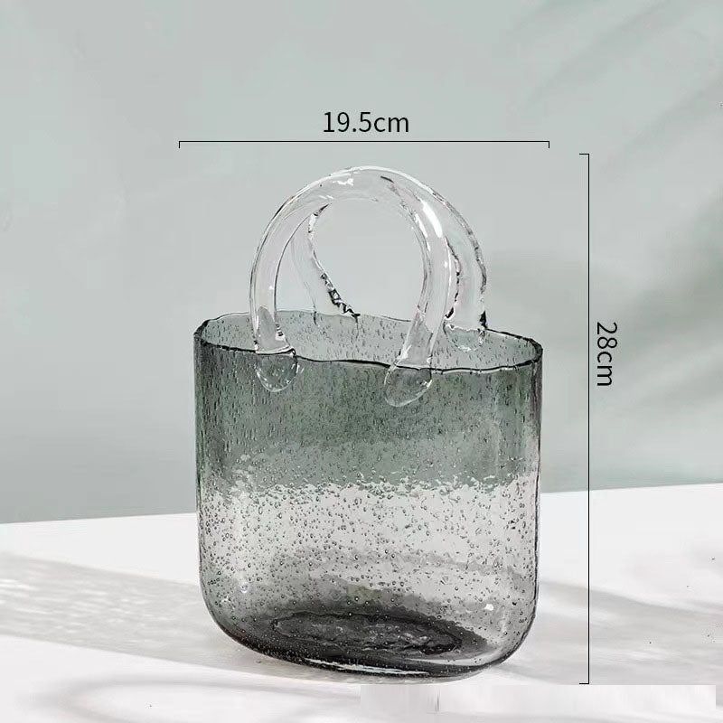 Sculptural Glass Bag Vase
