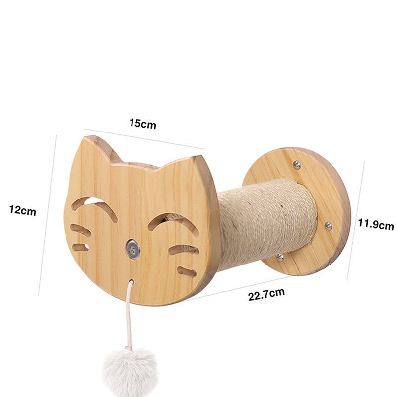 Solid Pine Wall-Mounted Cat Climbing System