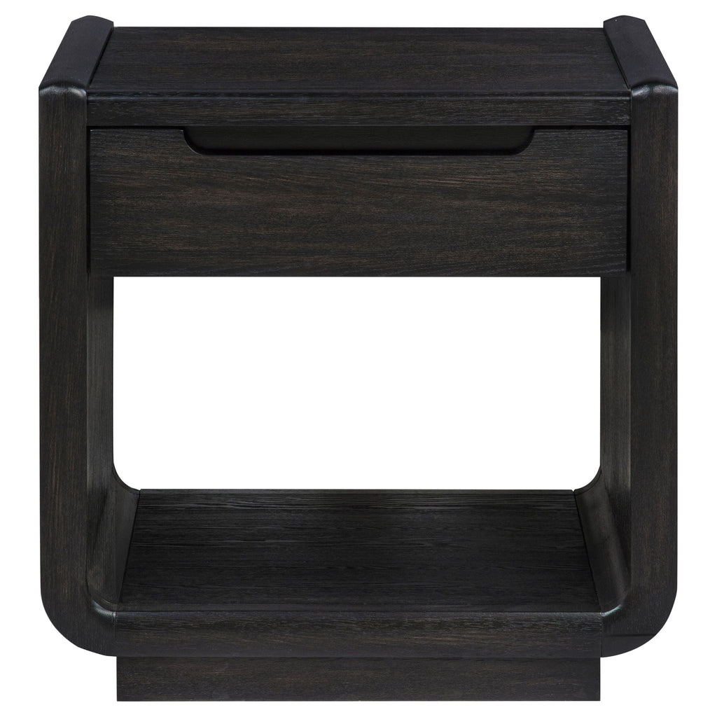 Leandro 1-drawer Wood Occasional Side End Table Burnished Black