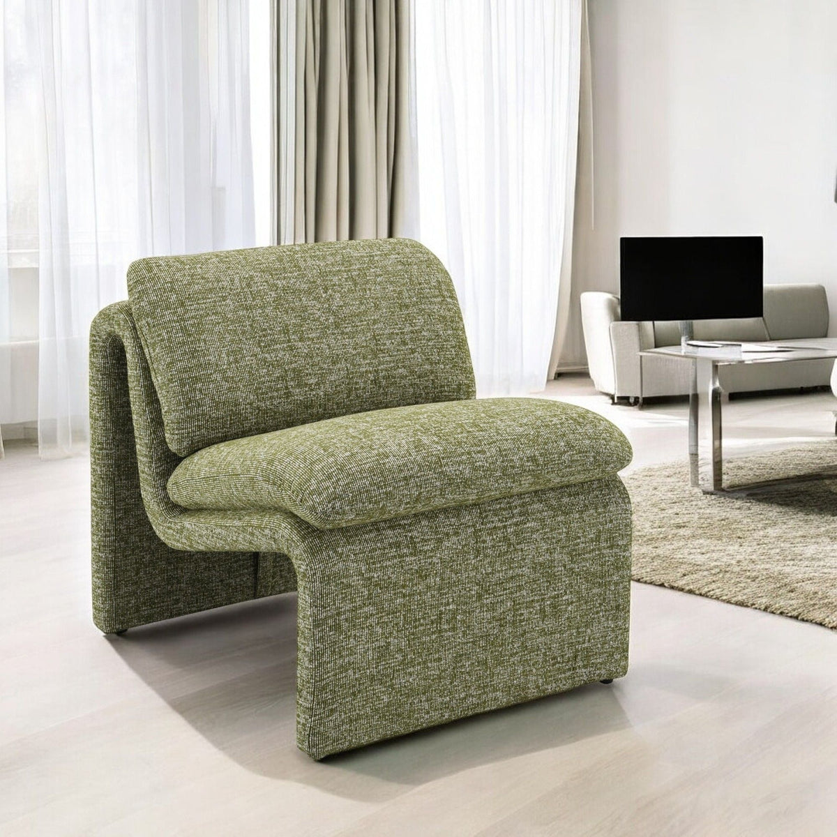 Jaeda Curved Sculptural Accent Chair