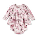 Watercolor Floral Skirted Baby Bodysuit - Bamboo