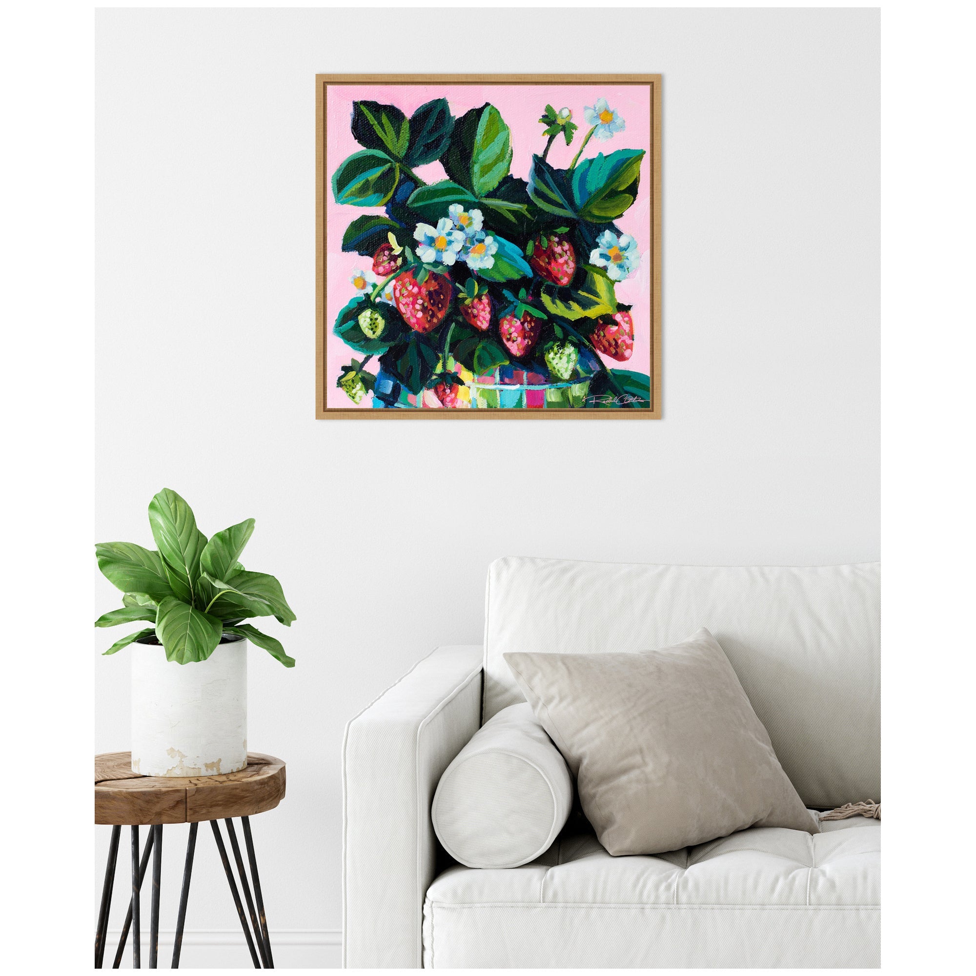 Sylvie Disco Berries Framed Canvas by Rachel Christopoulos