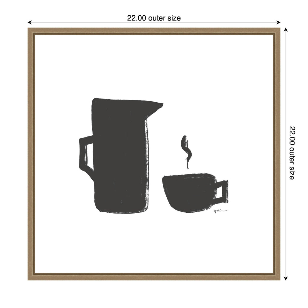 Coffee by Gabrielly Guedes Framed Canvas Wall Art Print
