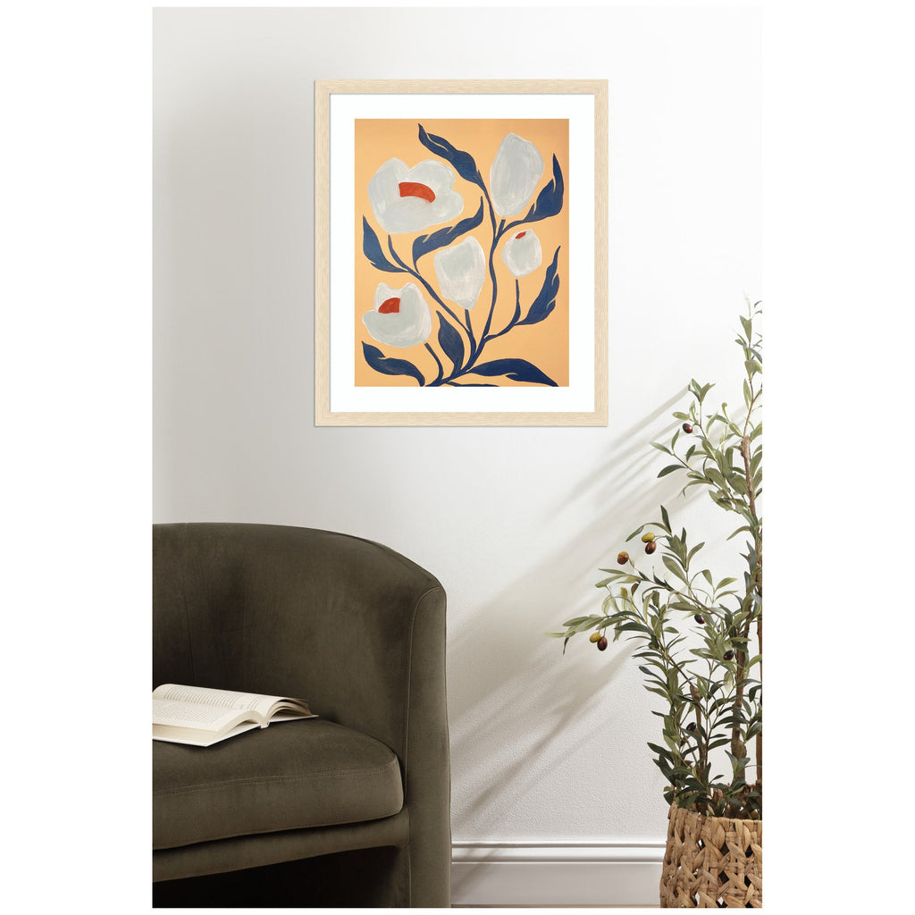 Framed Art Gray Flower by Emma Daisy