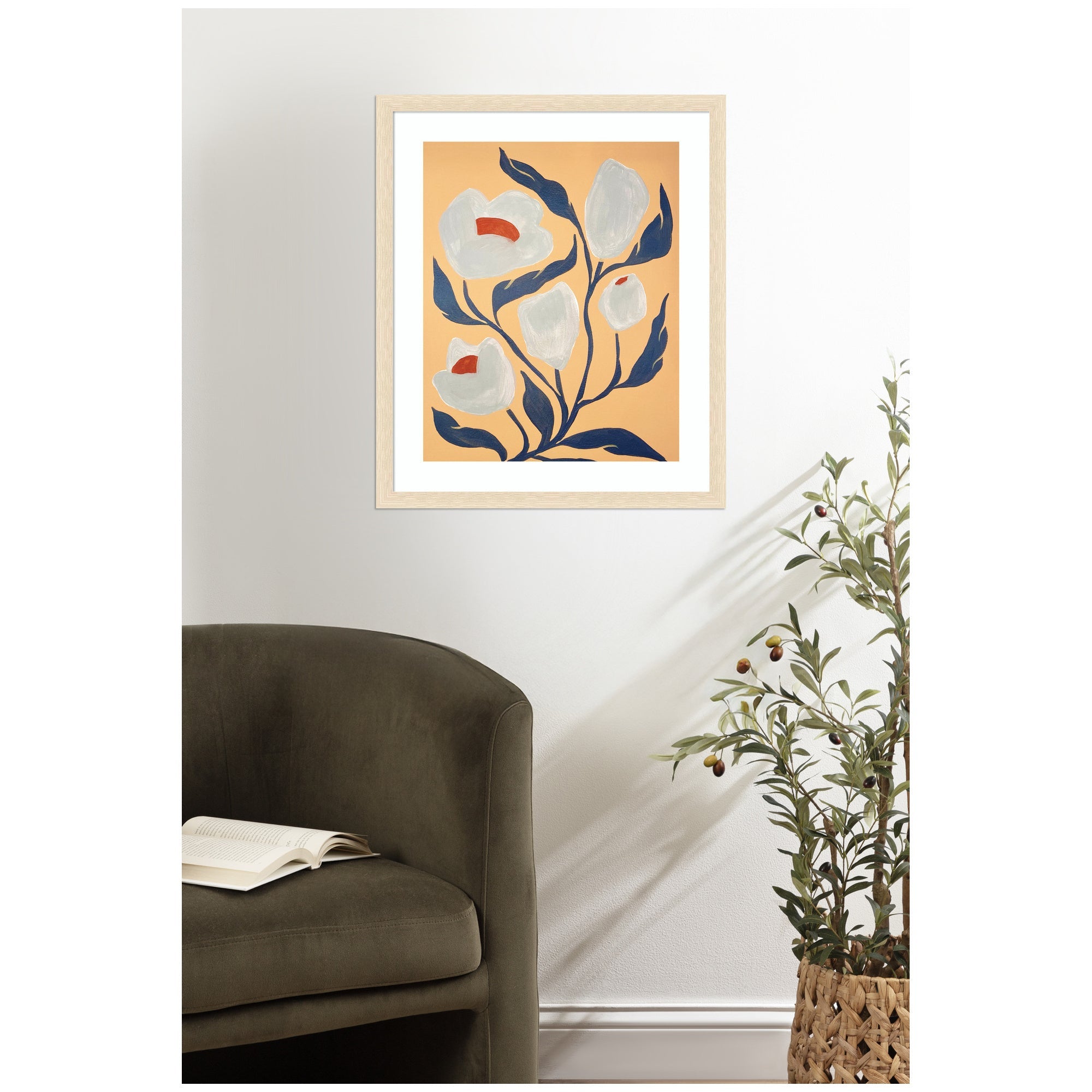 Framed Art Gray Flower by Emma Daisy