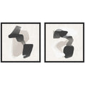 Abstract Neutral 01 & 02 2 Piece Framed Canvas Wall Art Set by Gabrielly Guedes