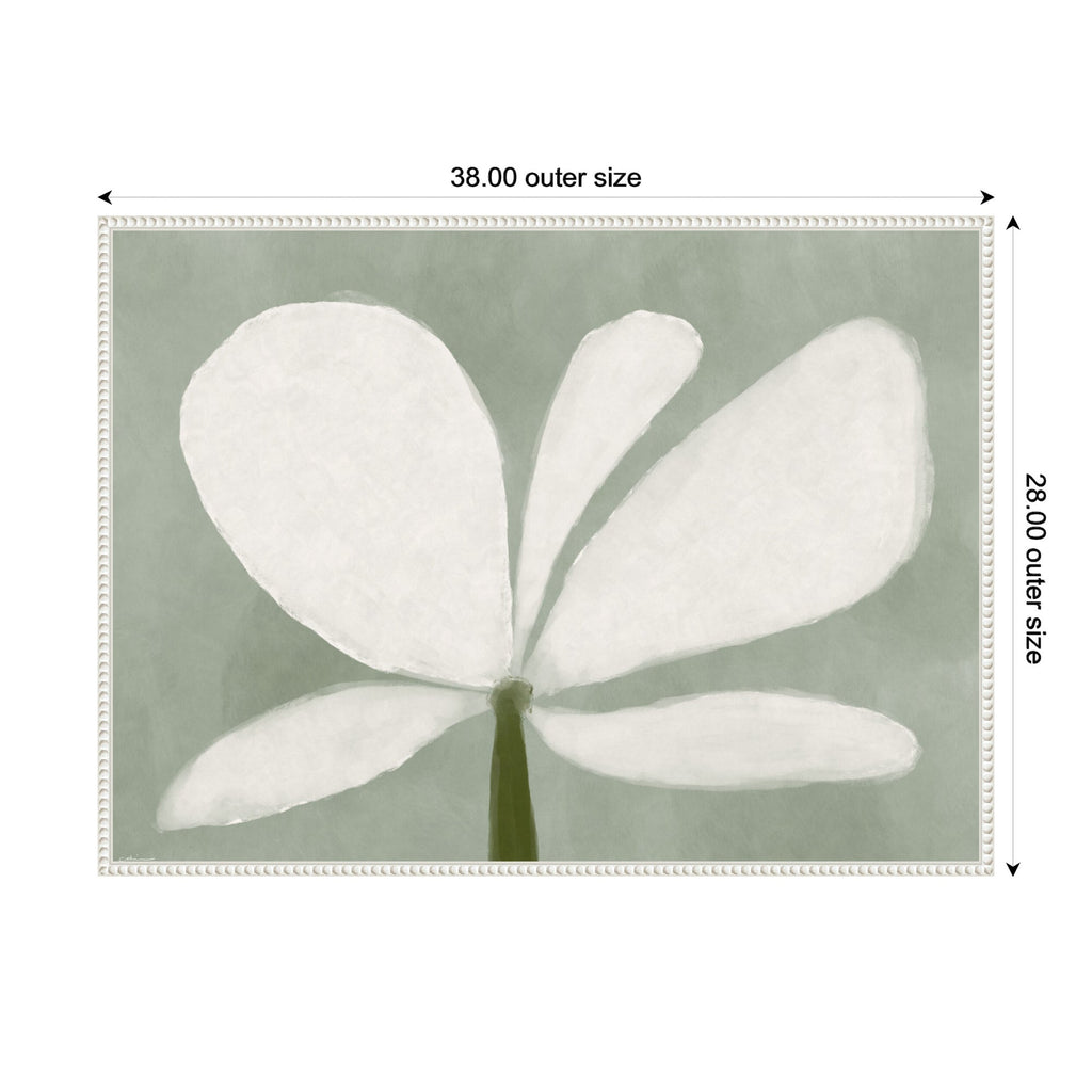 White Floral No. 2 by Gabrielly Guedes Framed Canvas Wall Art Print