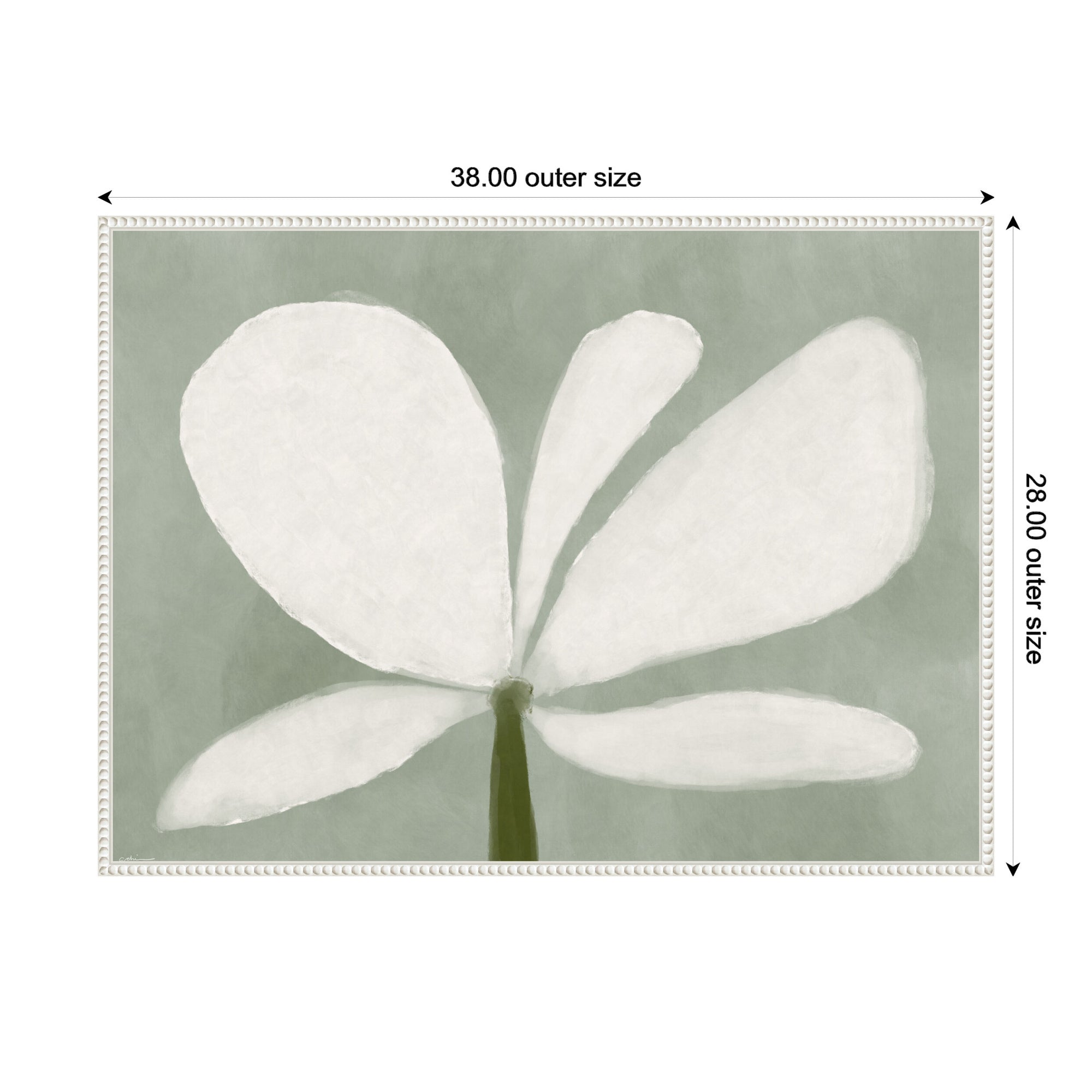 White Floral No. 2 by Gabrielly Guedes Framed Canvas Wall Art Print