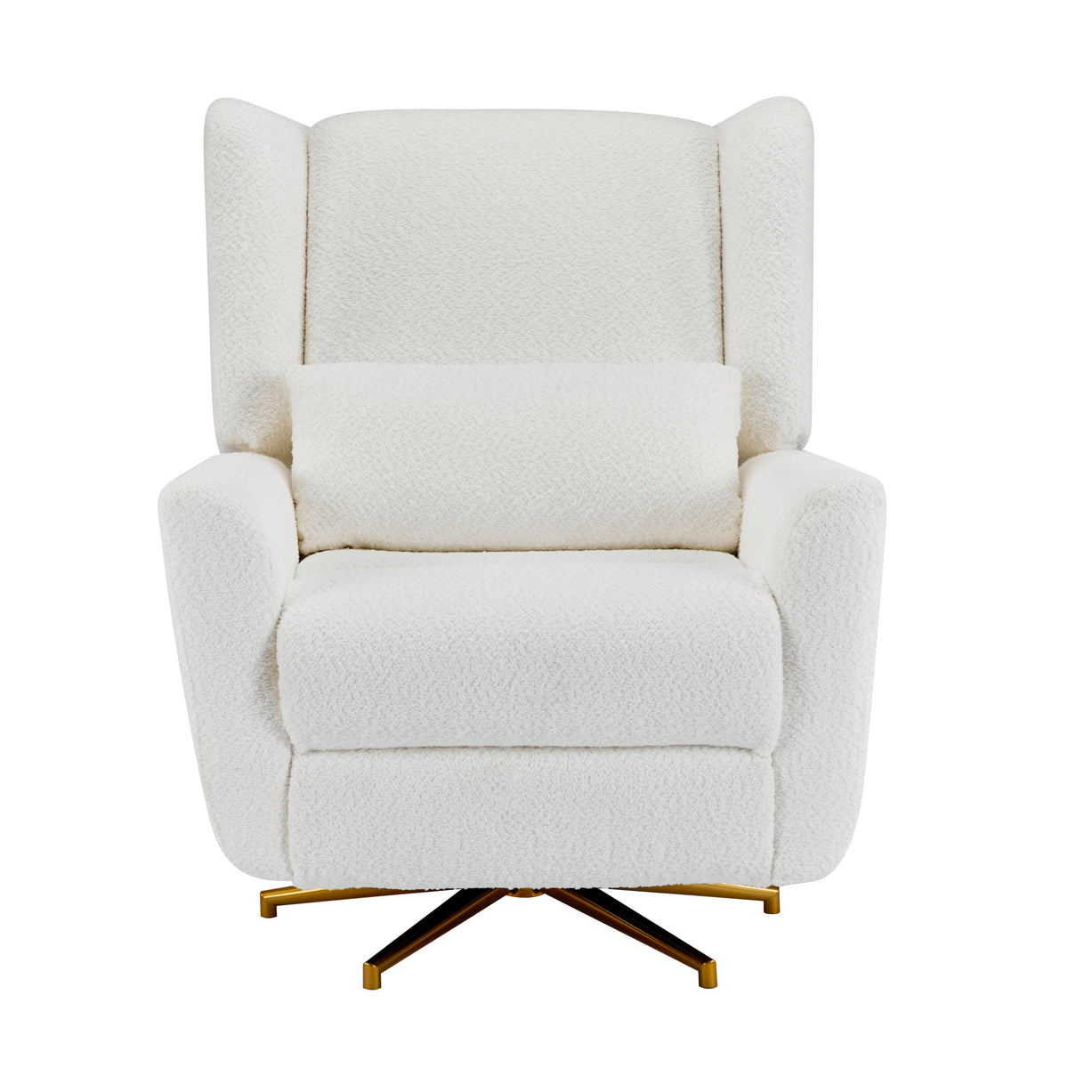 Bouclé Power Swivel Recliner — Beige or Gold