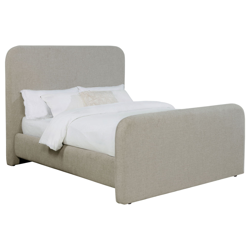 Wren Upholstered Panel Bed — Queen / Grey