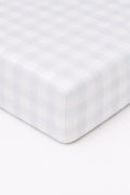 Light Blue Checkered Crib Sheet