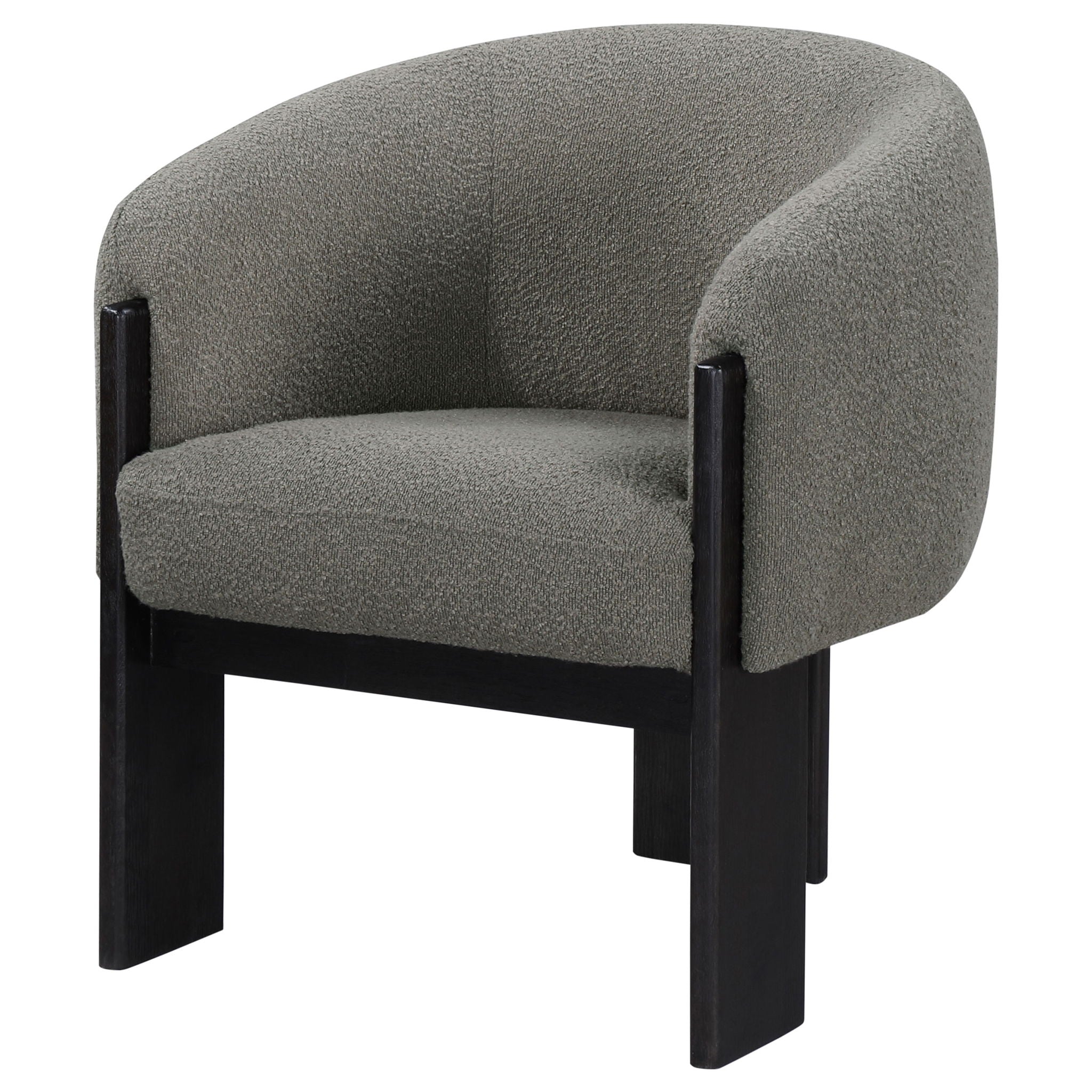 Valdez Bouclé Barrel Accent Chair — Brown